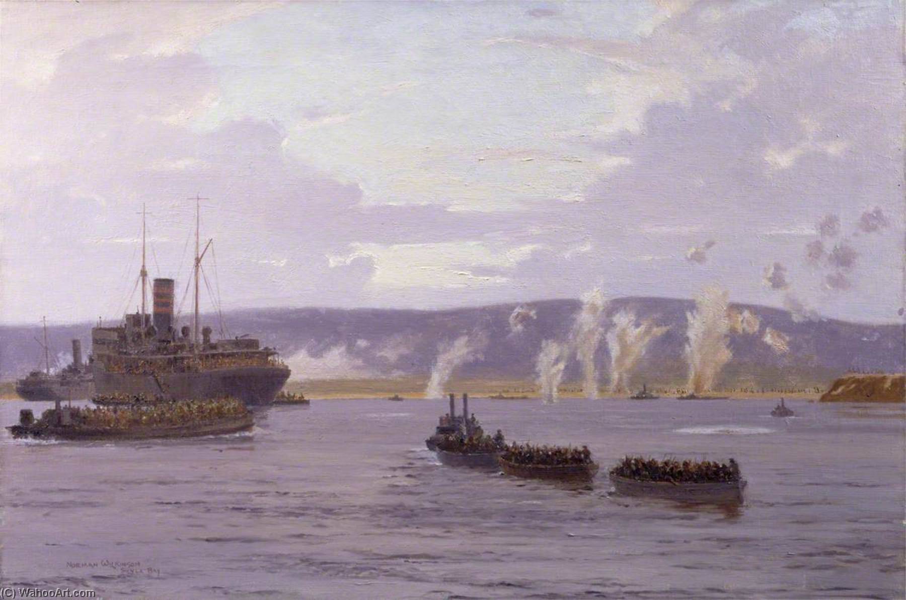 The Landing In Suvla Bay Early Morning, 7 August 1915 — Norman Wilkinson