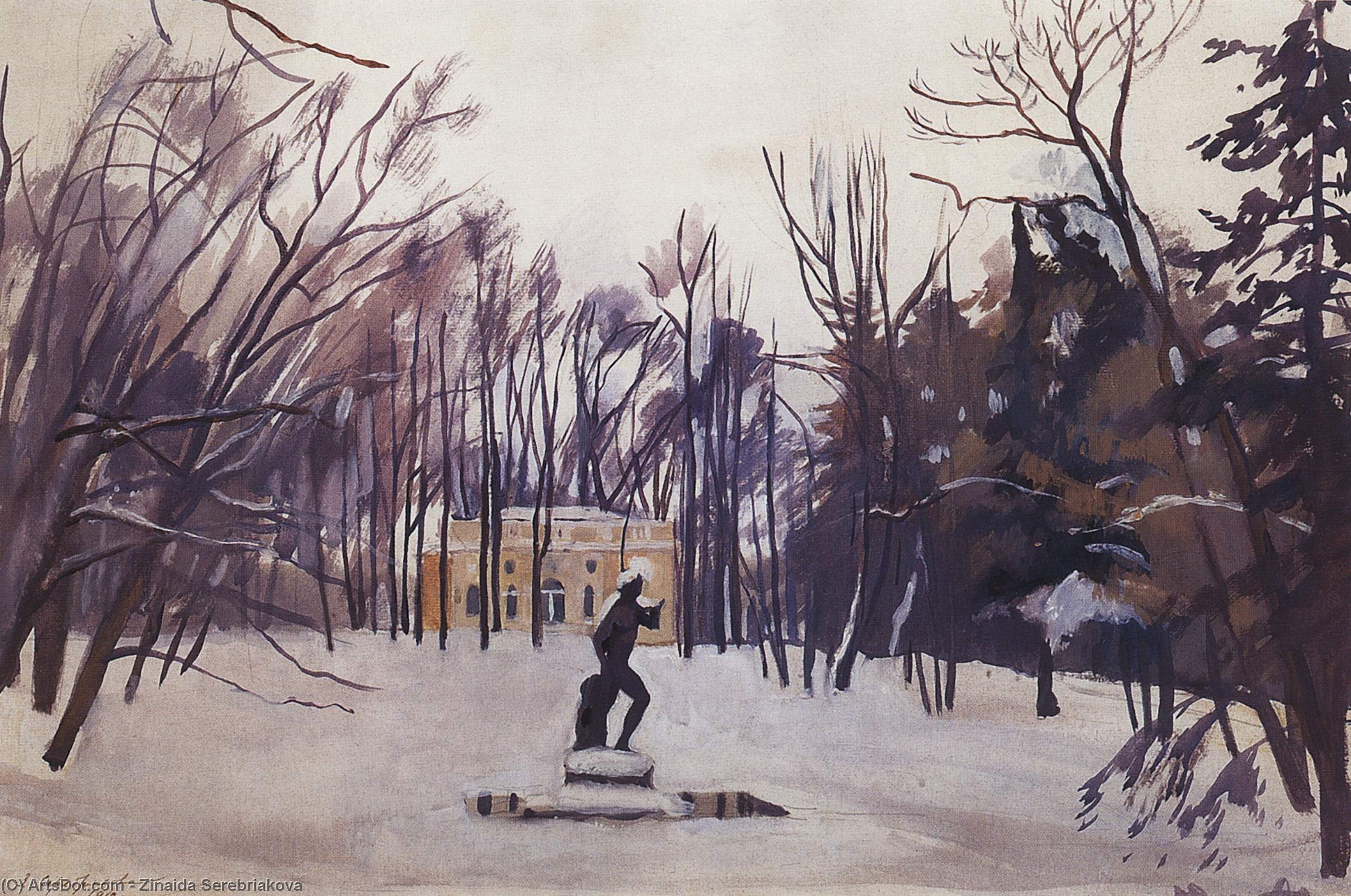 Winter In The Royal Village. Upper Bath — Zinaida Serebriakova