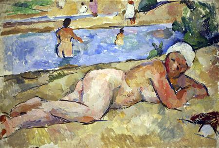 The Woman On The Bank Of The River — Pyotr Konchalovsky