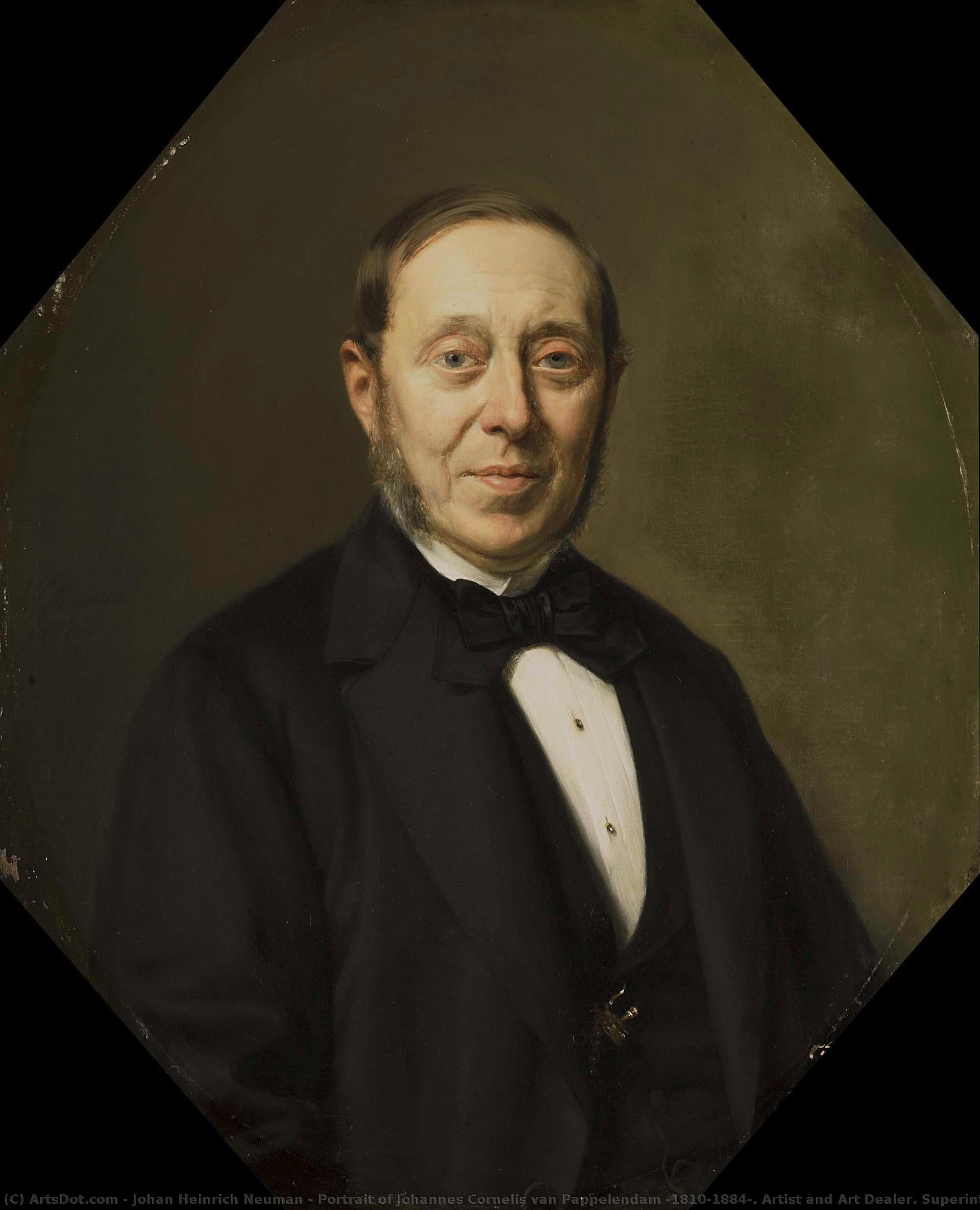 Portrait Of Johannes Cornelis Van Pappelendam (1810-1884). Artist And Art Dealer. Superintendent Of The Van Der Hoop Museum, Johan Heinrich Neuman, 1876 — Johan Heinrich Neuman