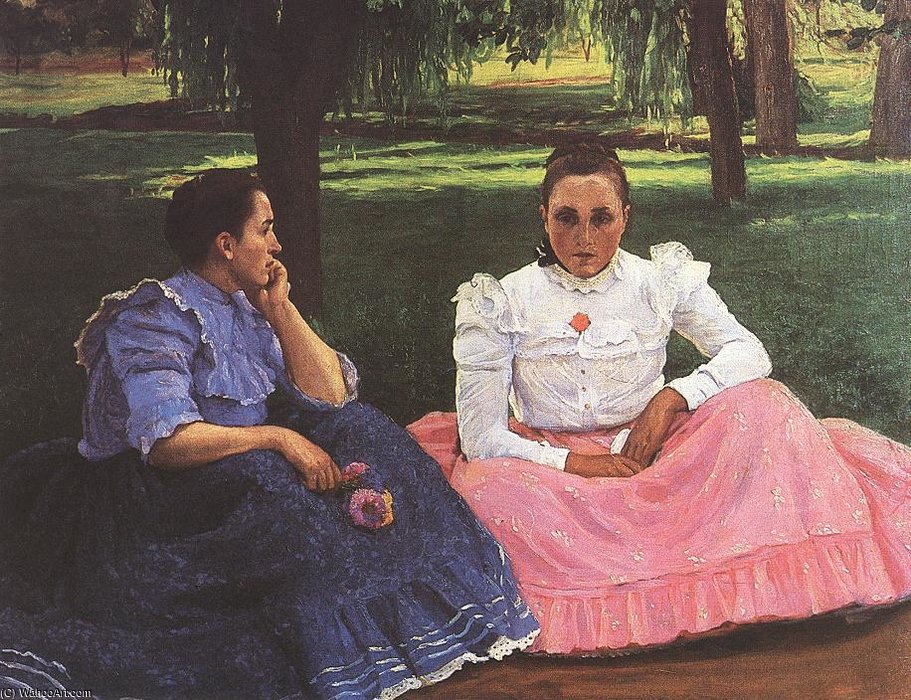 Sunday Conversation Of Girls At Somogytúr — Kunffy Lajos