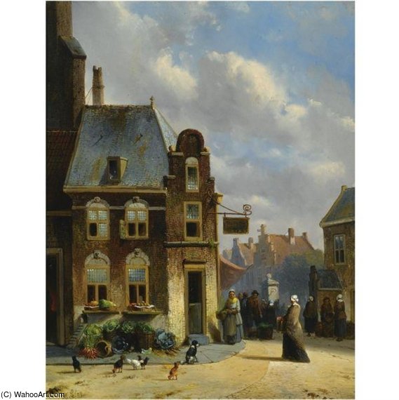 A Lively Townscene — Joseph Bles