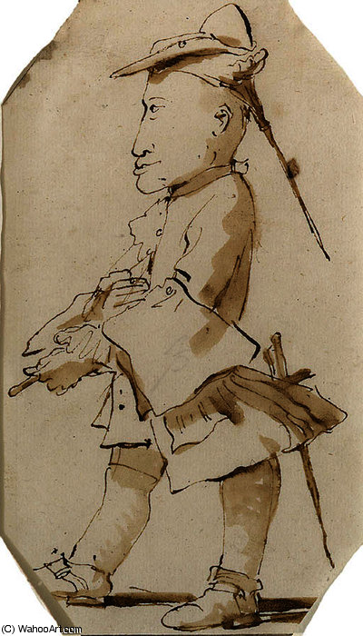 Caricature Of A Gentleman, In Profile To The Left — Giambattista Tiepolo