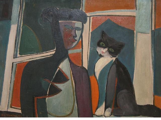 Girl With Cat At The Window — Jerzy Faczynski