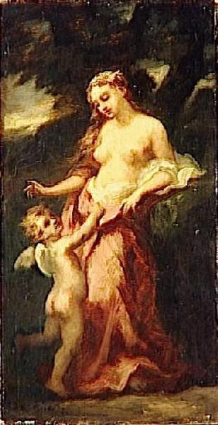 Nymphe Reprimandant L'amour — Narcisso Díaz De La Peña
