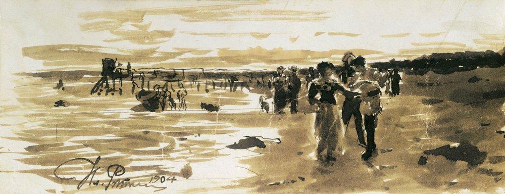 On The Seashore — Илья Репин