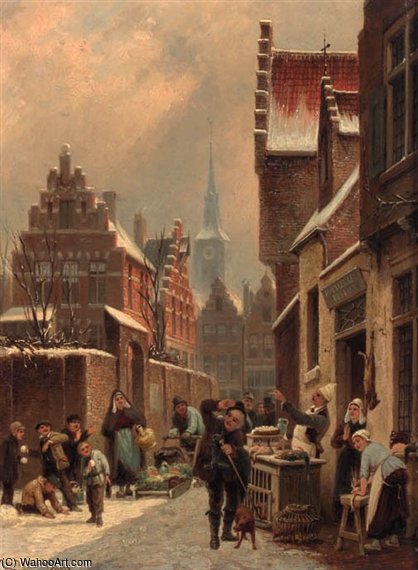 Un Coin Du Marché À Turnhout — Cornelis Christiaan Dommershuizen