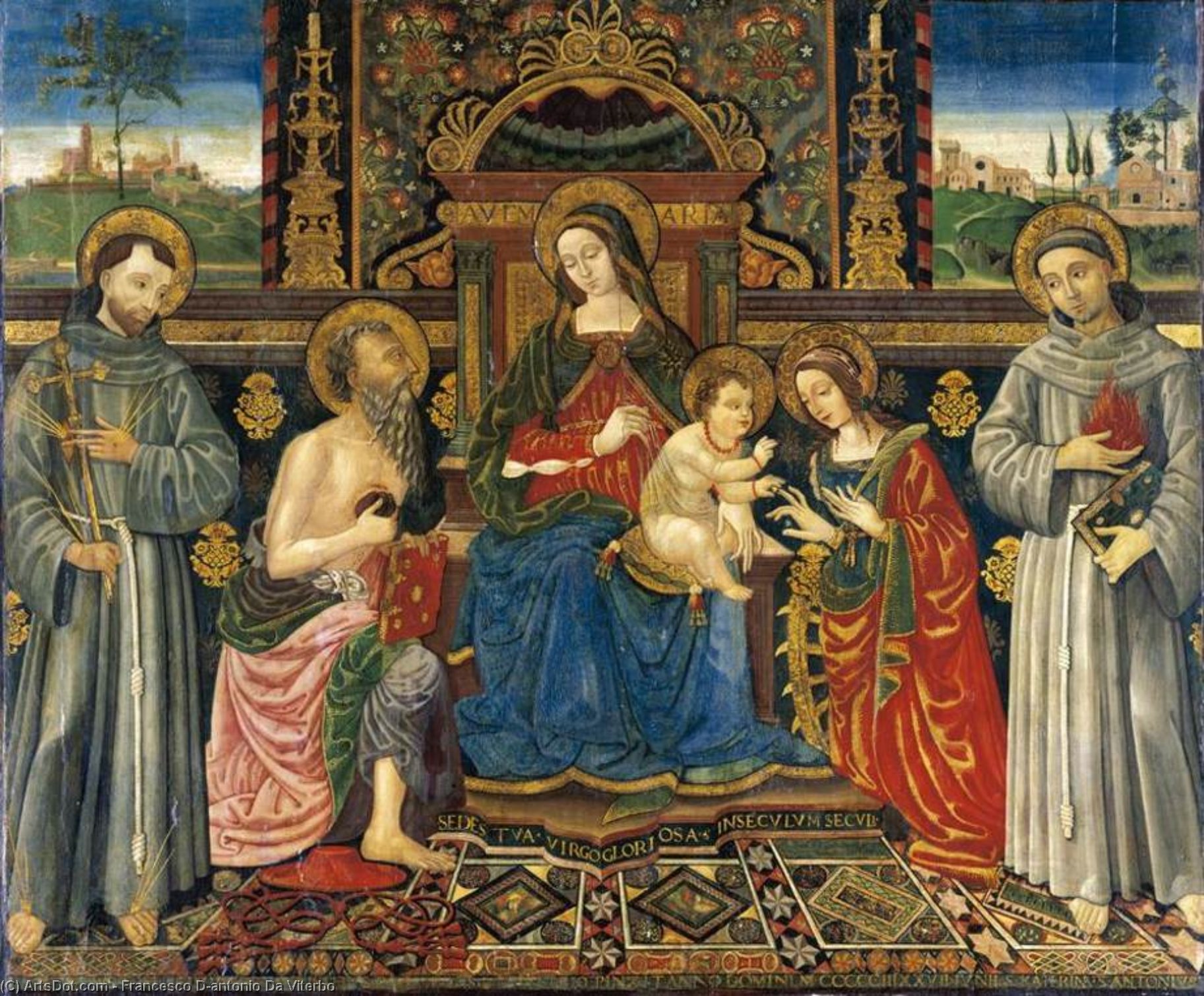 Madonna And Child Enthroned With Saints — Francesco D'antonio Da Viterbo