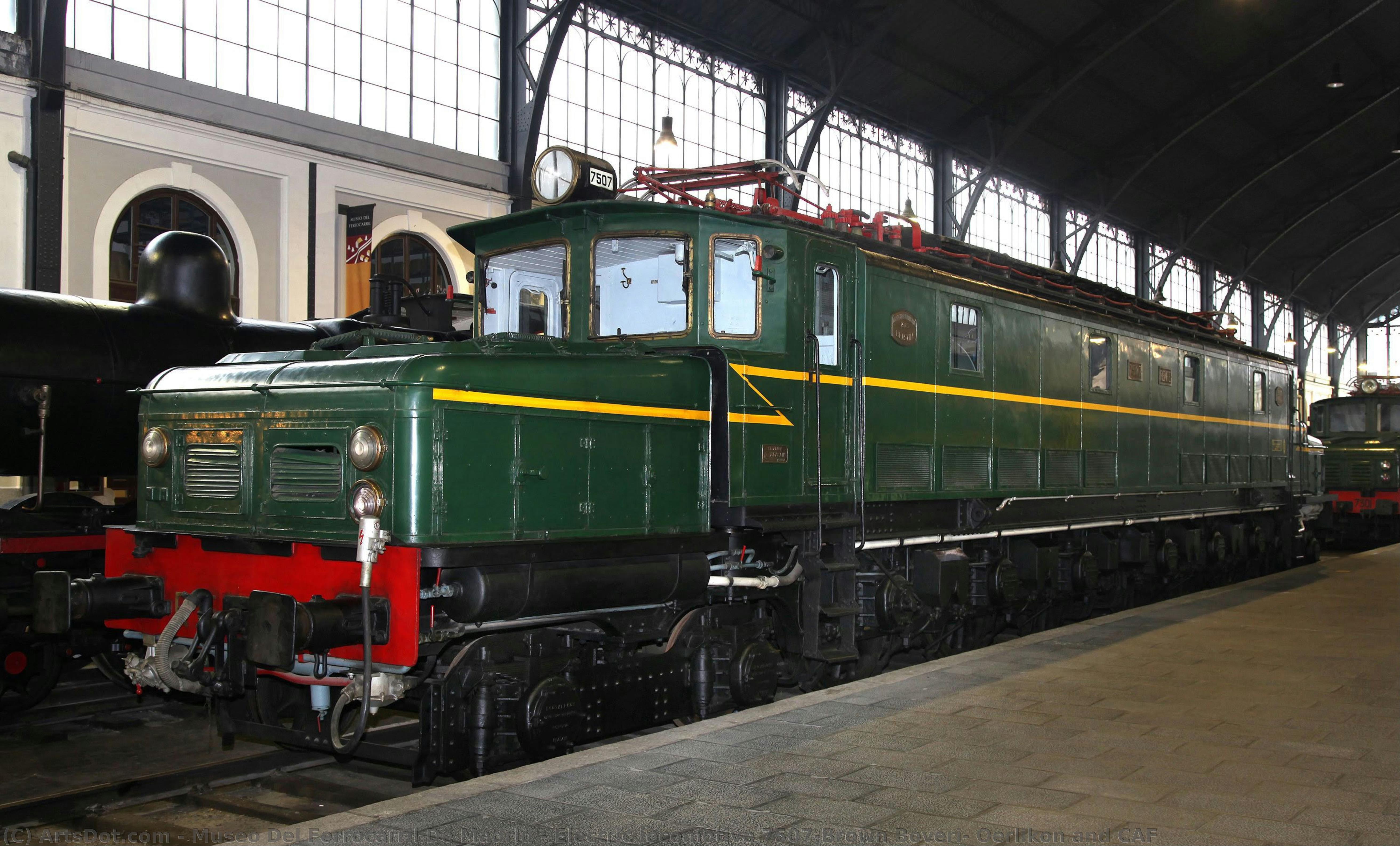 Electric Locomotive 7507-brown Boveri, Oerlikon And Caf — Eisenbahnmuseum Madrid