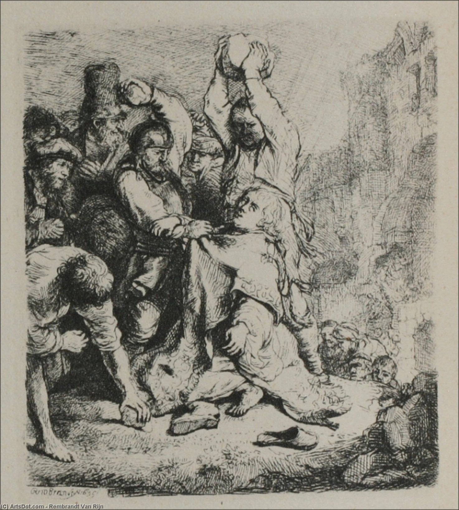 La Martirización De San Esteban — Rembrandt Van Rijn