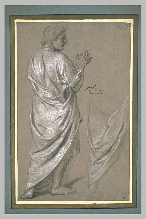Homme Drapé, Vu Presque De Dos, La Tête De Profil — Charles Le Brun