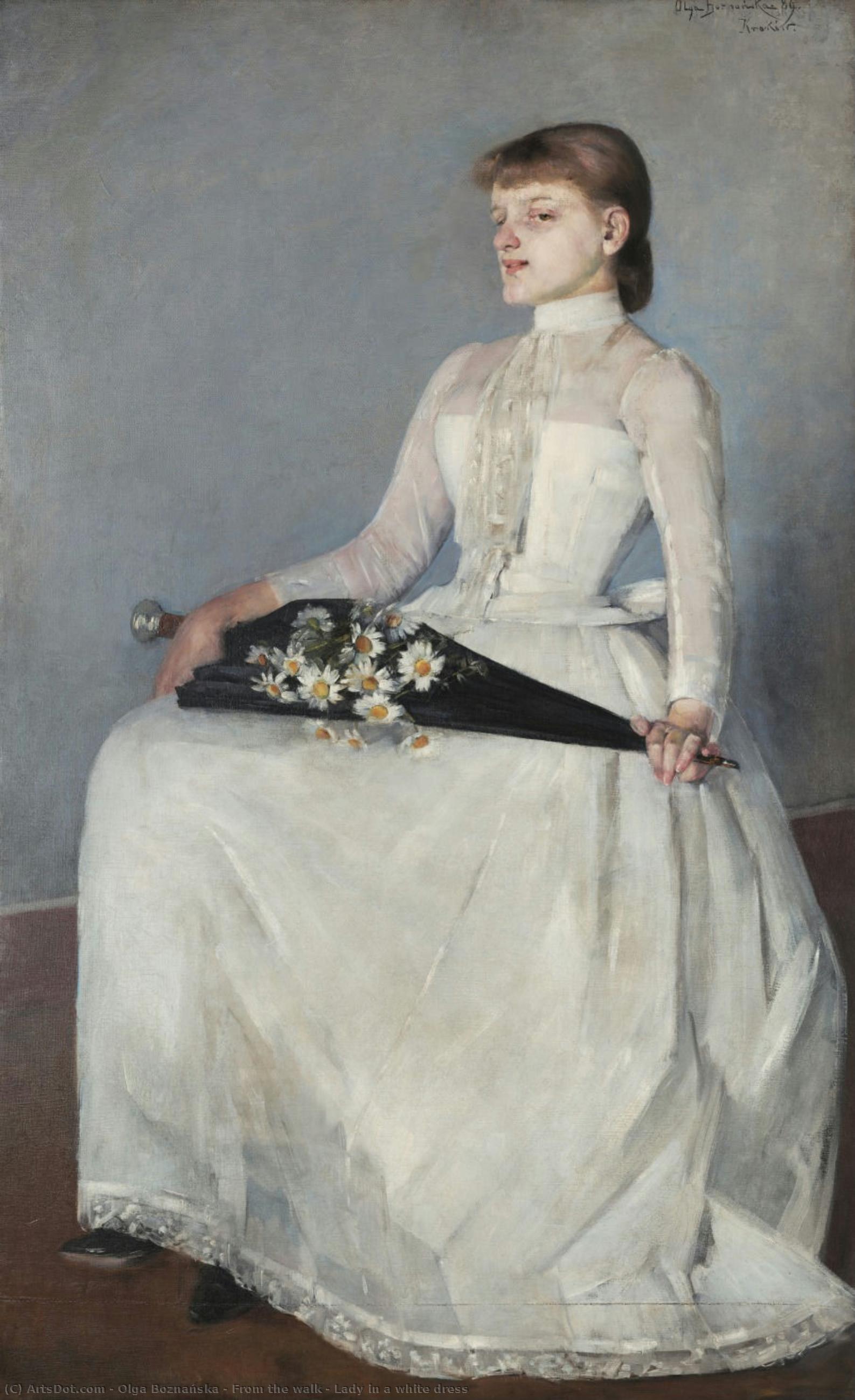 From The Walk - Lady In A White Dress — Olga Boznańska