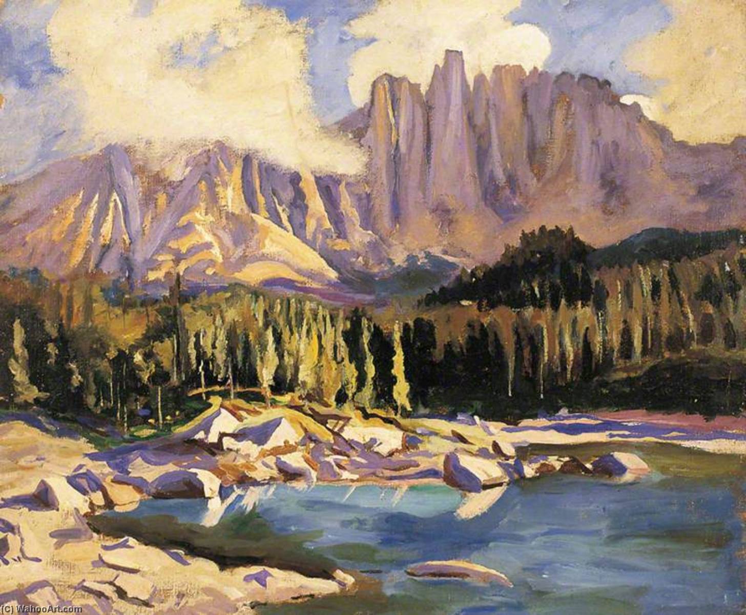 Lake Carezza With The Dolomites In The Distance (ii) — Winston Spencer Churchill