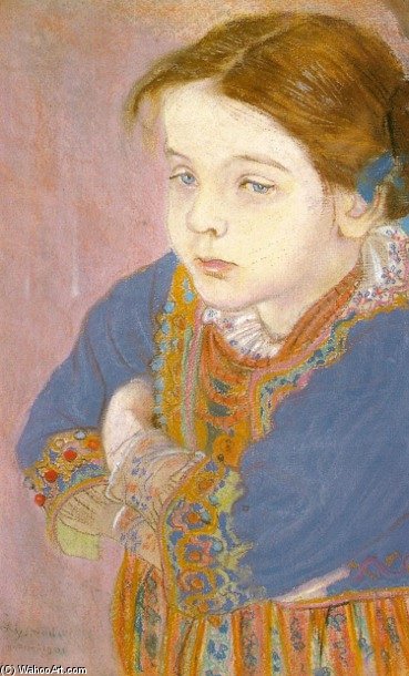 Portrait Of Helenka In A Folk Costume — Stanislaw Wyspianski
