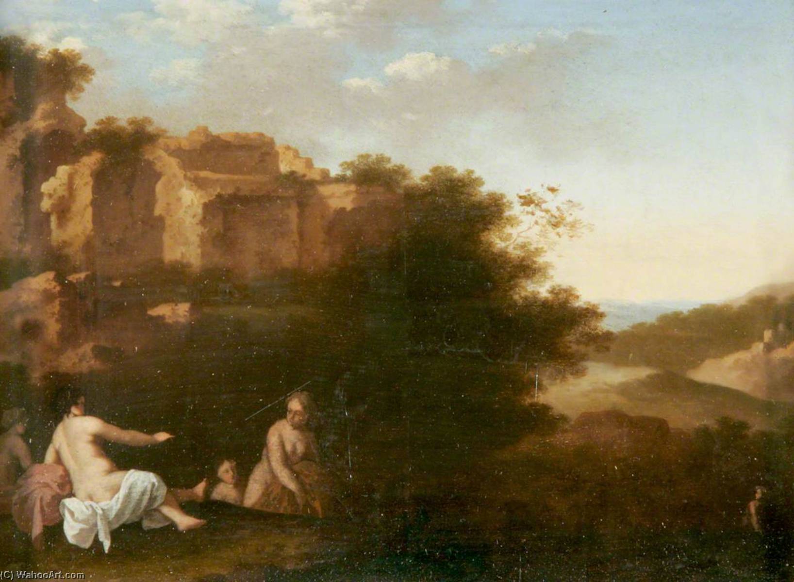 Nymphs Bathing In A Southern Landscape — Cornelis Van Poelenburch