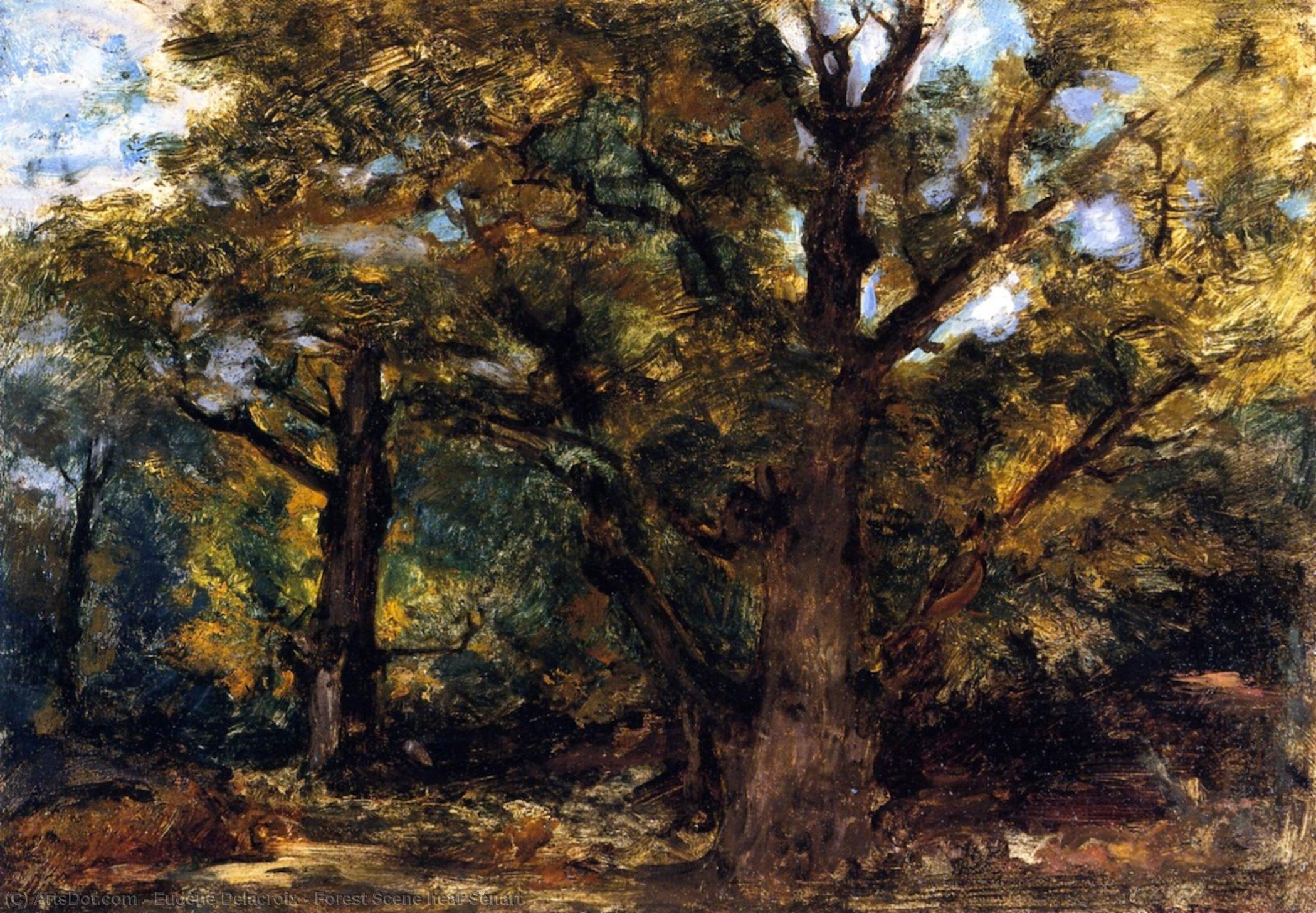 Forest Scene Near Sénart — Eugène Delacroix