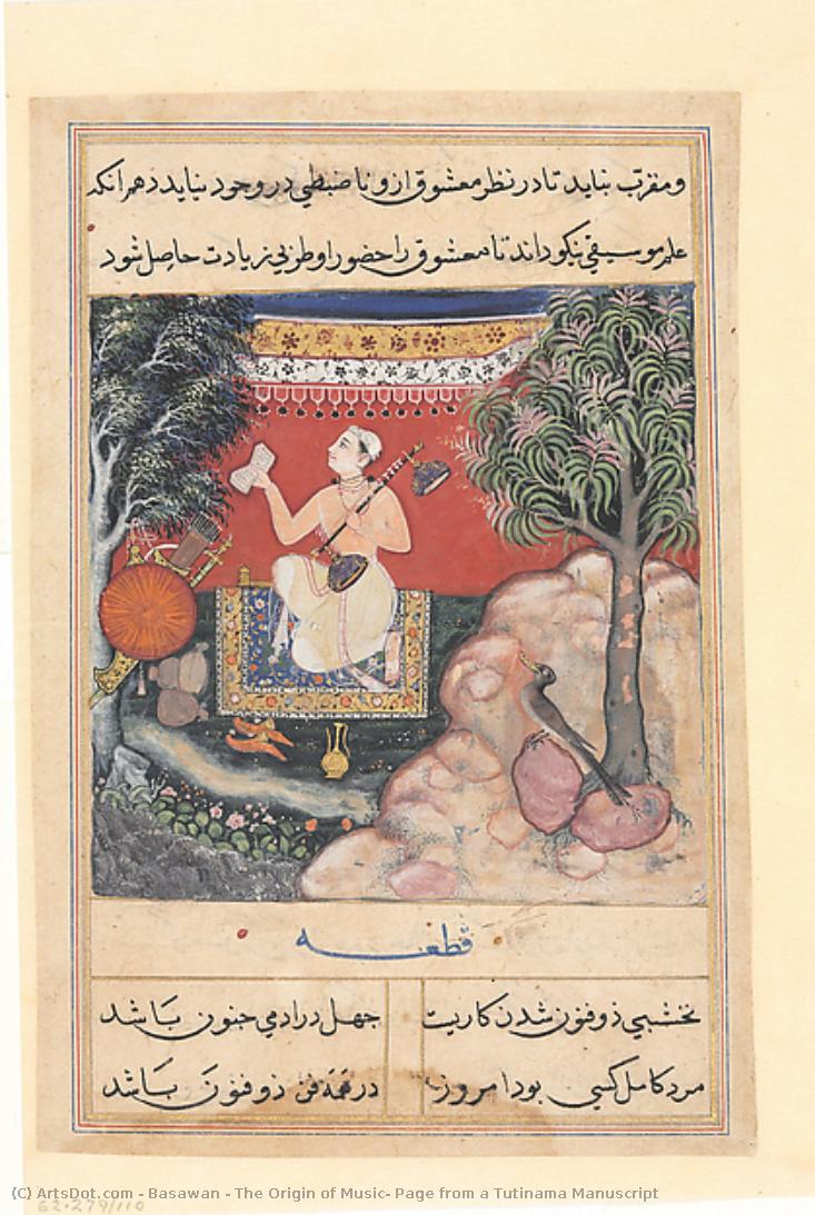 The Origin Of Music: Page From A Tutinama Manuscript — Basawan