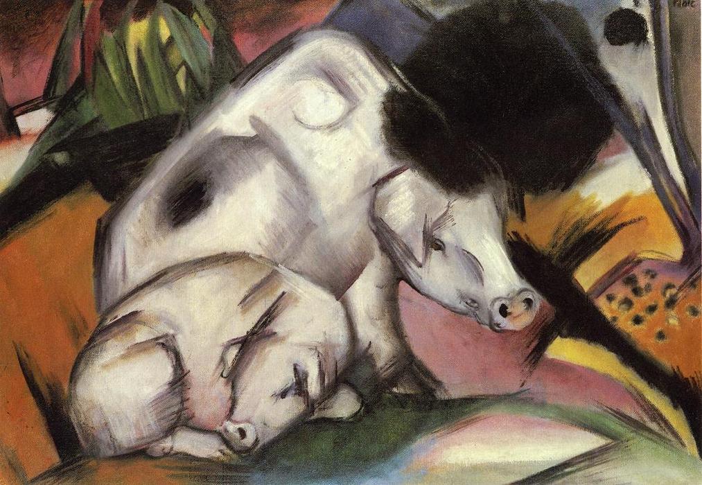 Pigs (also Known As Sow With Piglet) — Franz Marc