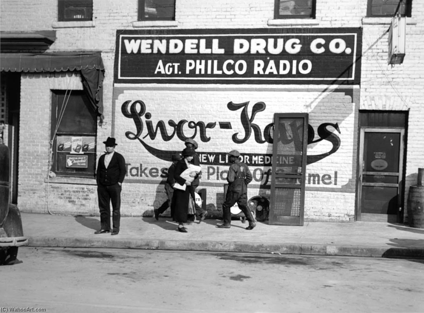 Advertisement On The Side Of A Drugstore, Wendell, North Carolina — Marion Post Wolcott