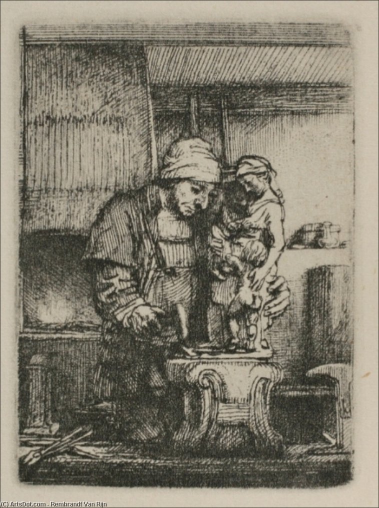 An Artist Drawing From The Model — レンブラント・ファン・レイン