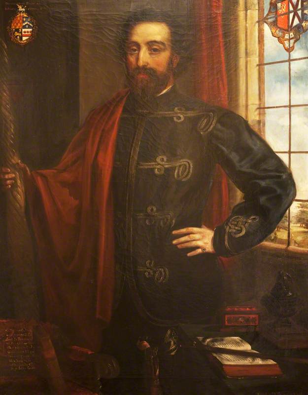 Captain Marmion Edward Ferrers (1813–1884), Holding A Narwhal Horn — Rebecca Dulcibella Orpen