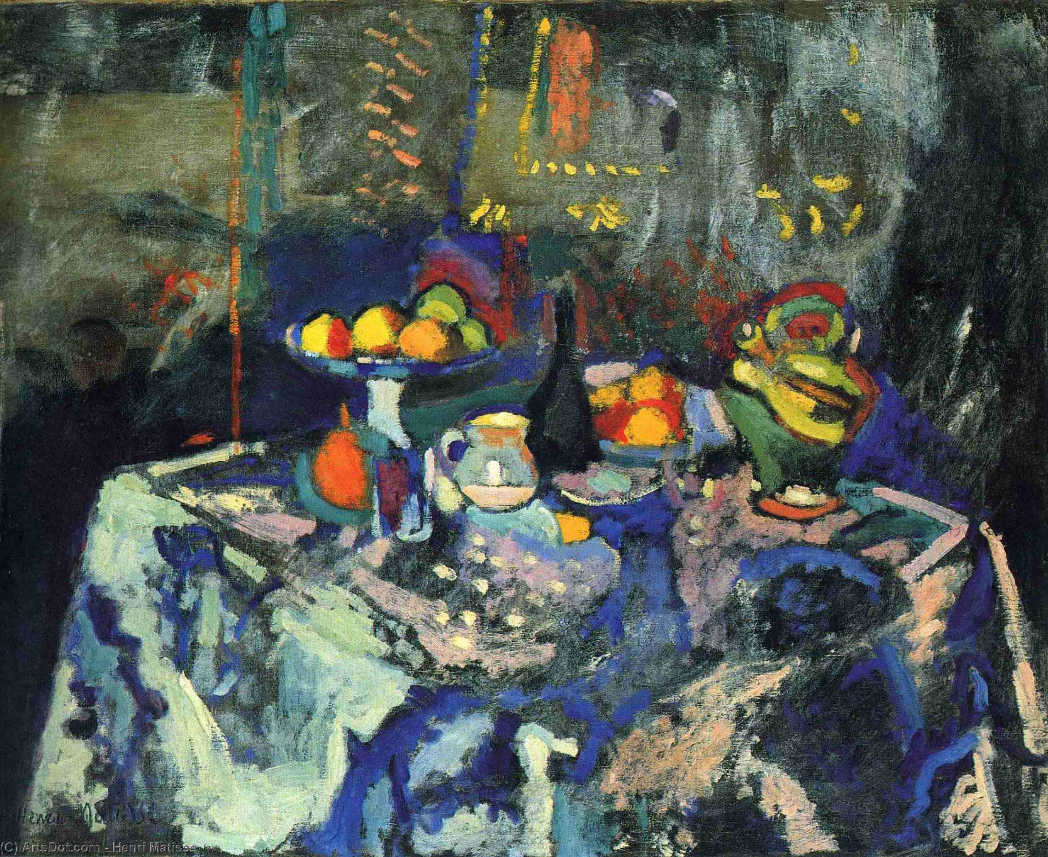 Stillleben Mit Vase, Flasche Und Früchten — Henri Matisse