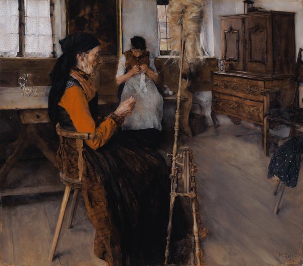 Die Spinnerin — Wilhelm Maria Hubertus Leibl
