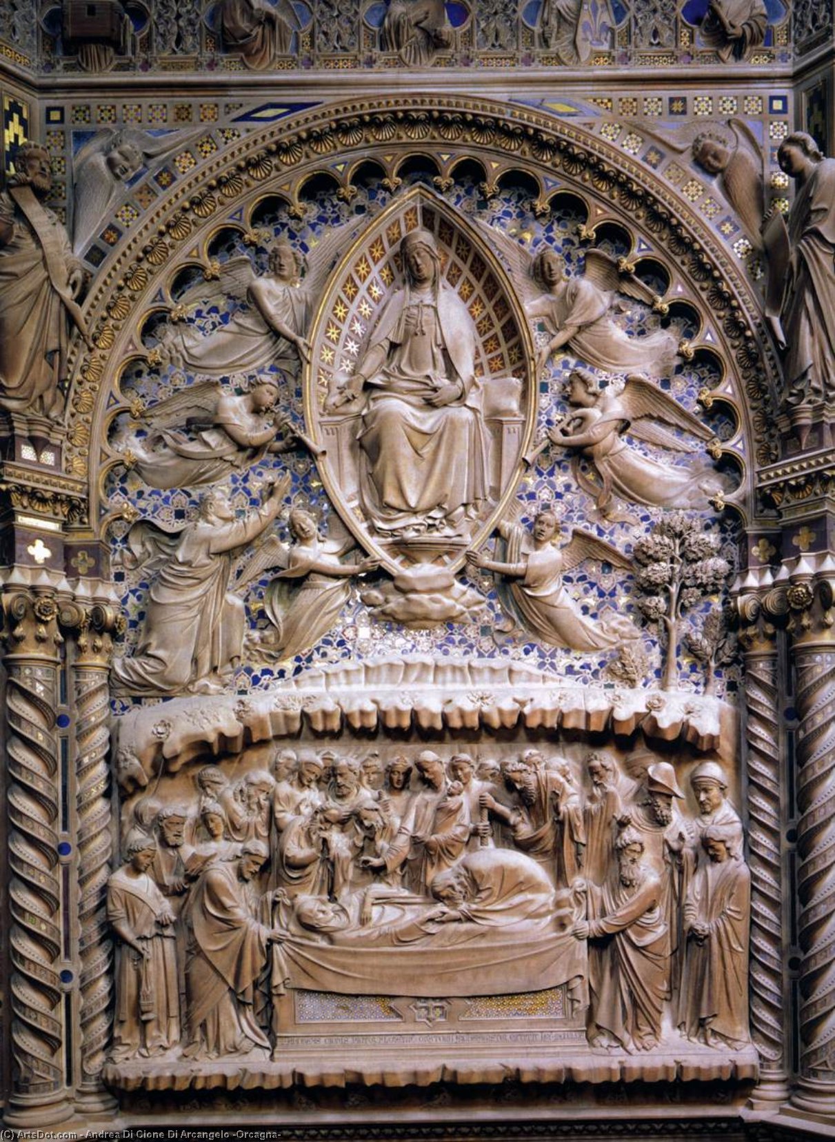Dormition And Assumption Of The Virgin, Detail Of The Tabernacle — Andrea Di Cione (orcagna)