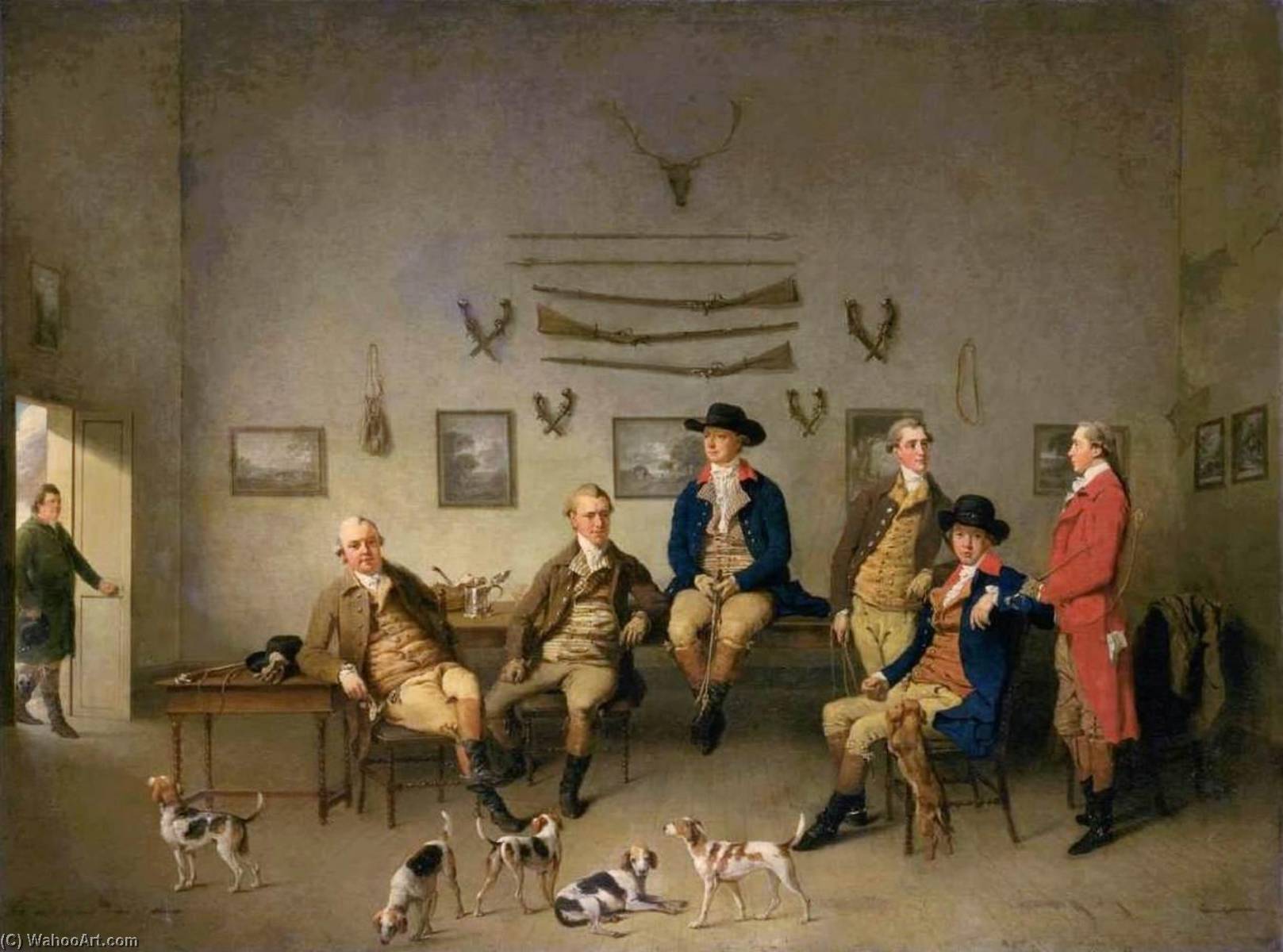 Members Of Carrow Abbey Hunt — George Philip Reinagle