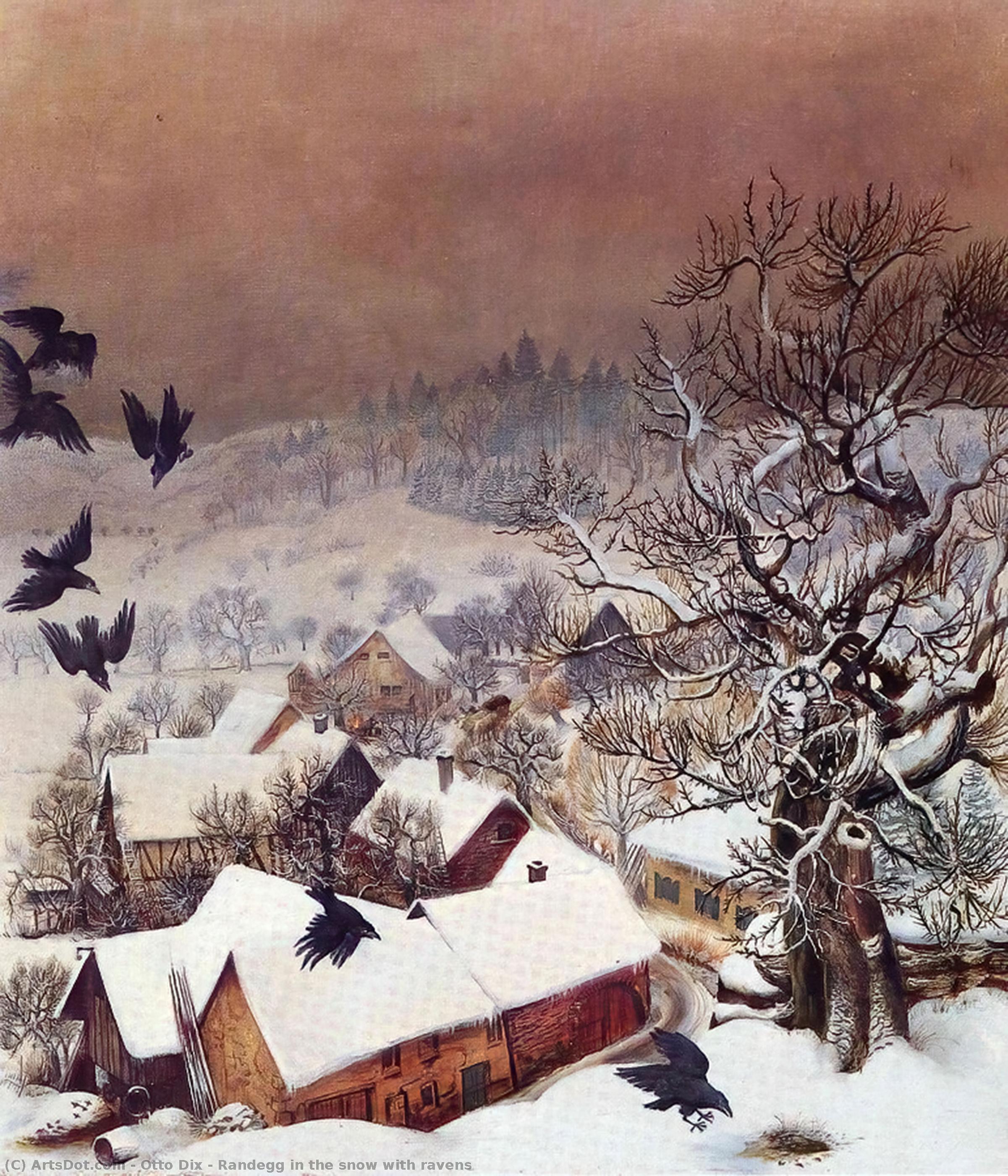 Randegg In The Snow With Ravens — Отто Диккс