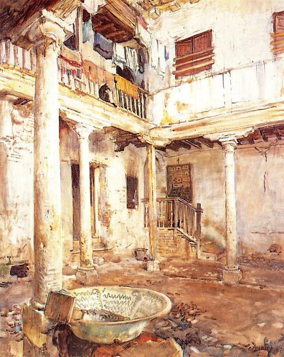 Courtyard In Albaicín — Jorge Apperley (george Owen Wynne Apperley)