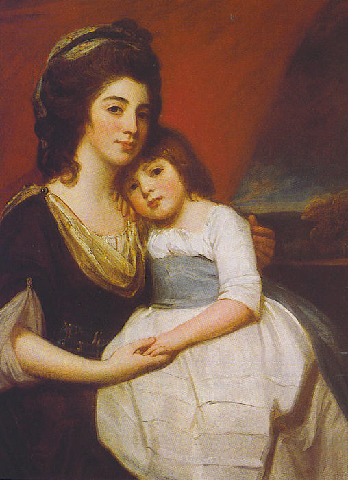 A Portrait Of Lady Georgiana Smyth And Child — George Romney