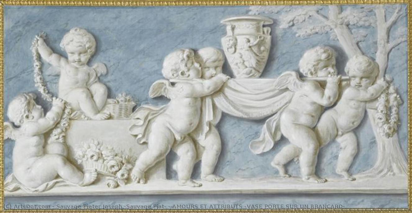 Amours Et Attributs (vase Porte Sur Un Brancard) — Sauvage Pieter Joseph (sauvage Piat)
