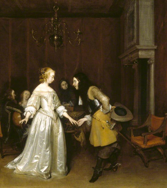 An Officer Making His Bow To A Courtesan — Gerard Terborch Ii