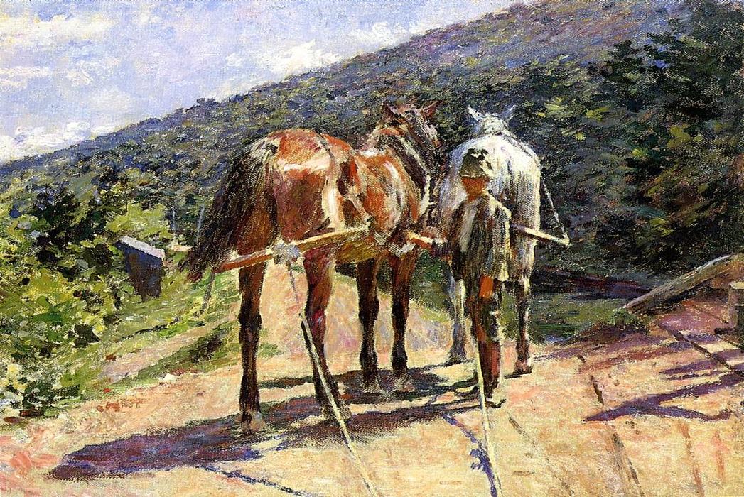 On The Tow-path - A Halt — Theodore Robinson