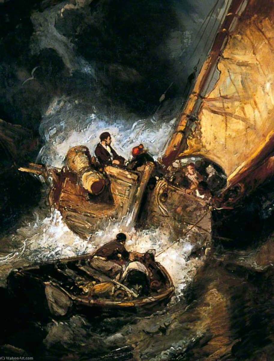 Boat In A Storm — Eugène Louis Gabriel Isabey