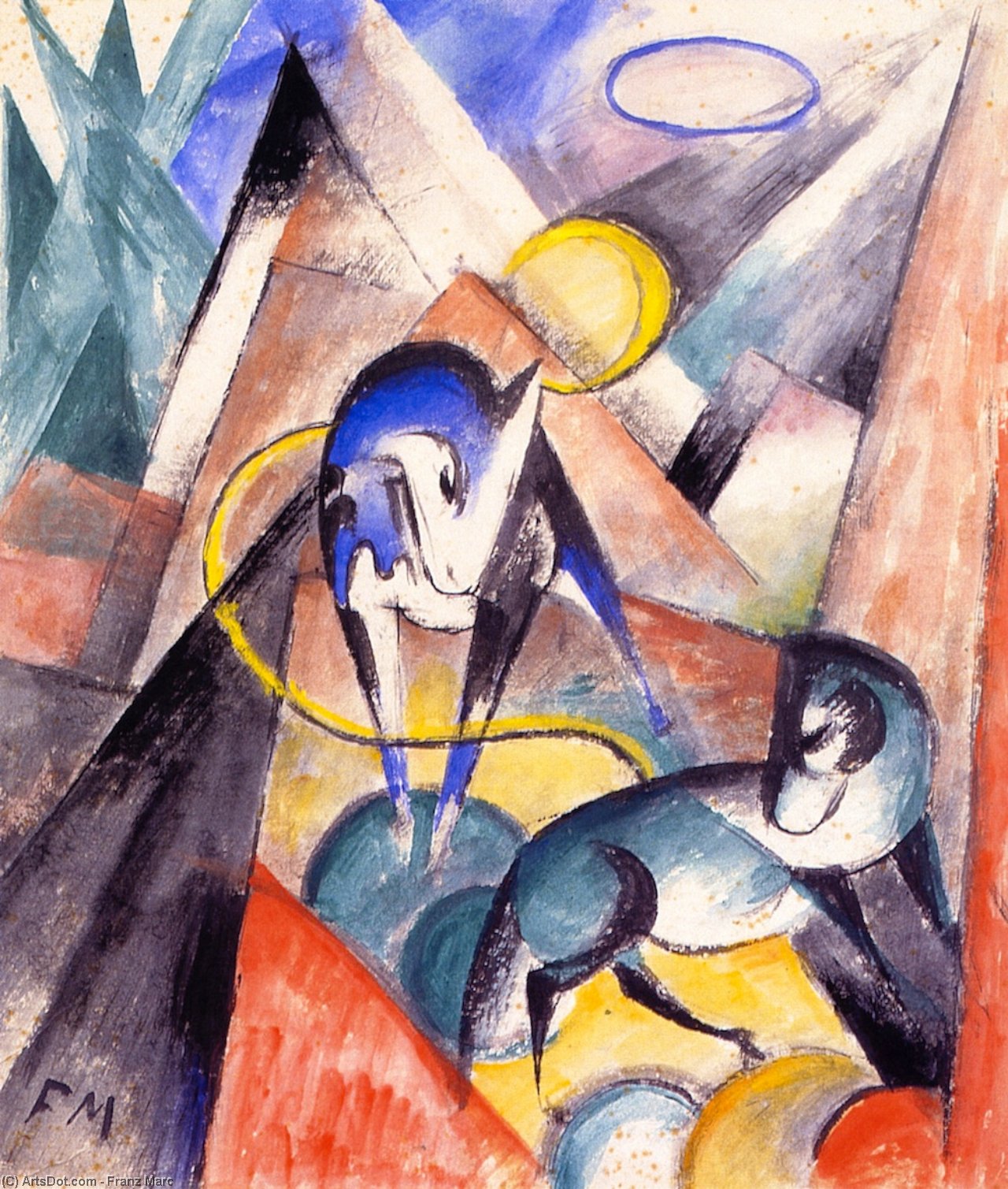 Landscape With Two Horses — Franz Marc