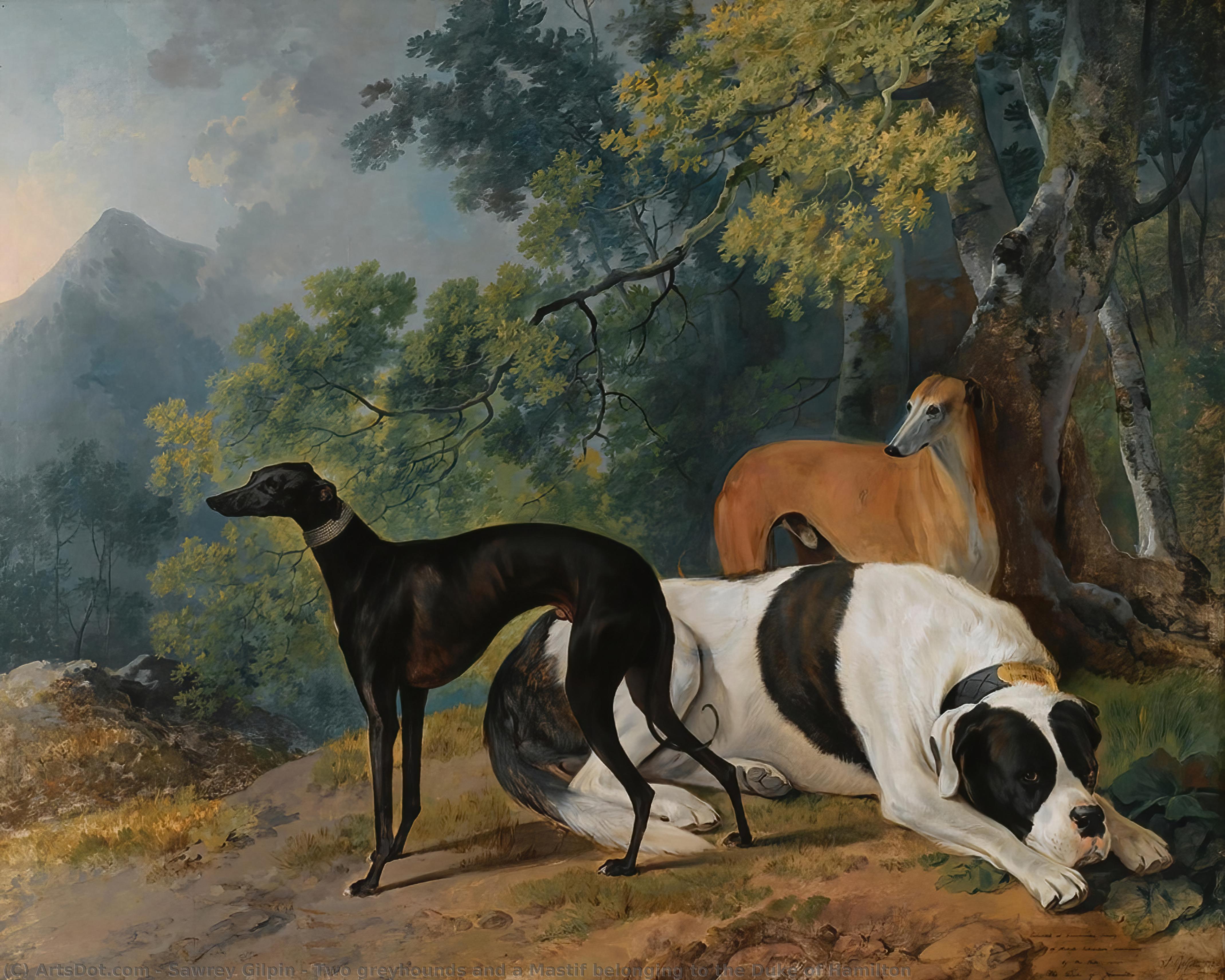 Two Greyhounds And A Mastif Belonging To The Duke Of Hamilton — Sawrey Gilpin