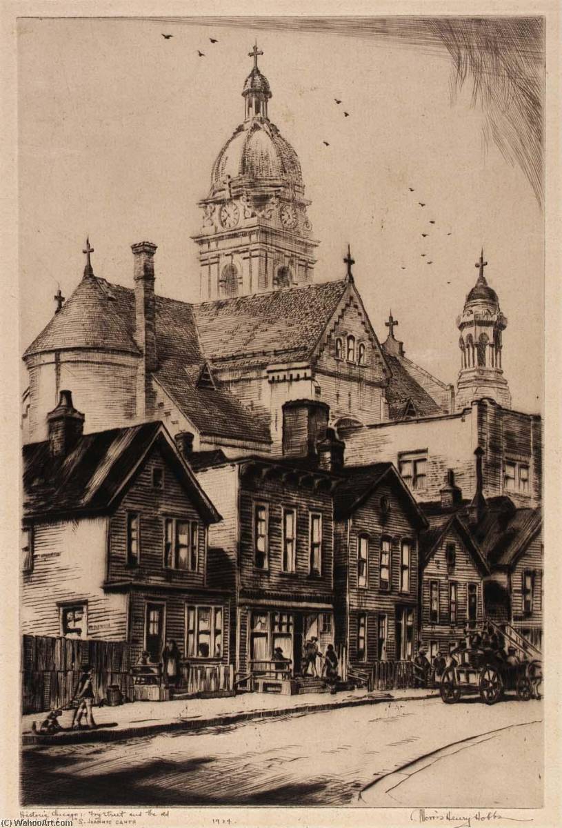 Historic Chicago Fry Street And The Old Polish Church — Morris Henry Hobbs