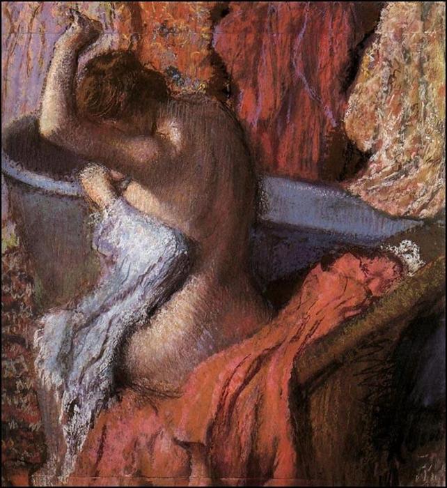 Sitzende Bäuerin Beim Trocknen Ihrer Selbst 1 — Hilaire-germain-edgar Degas