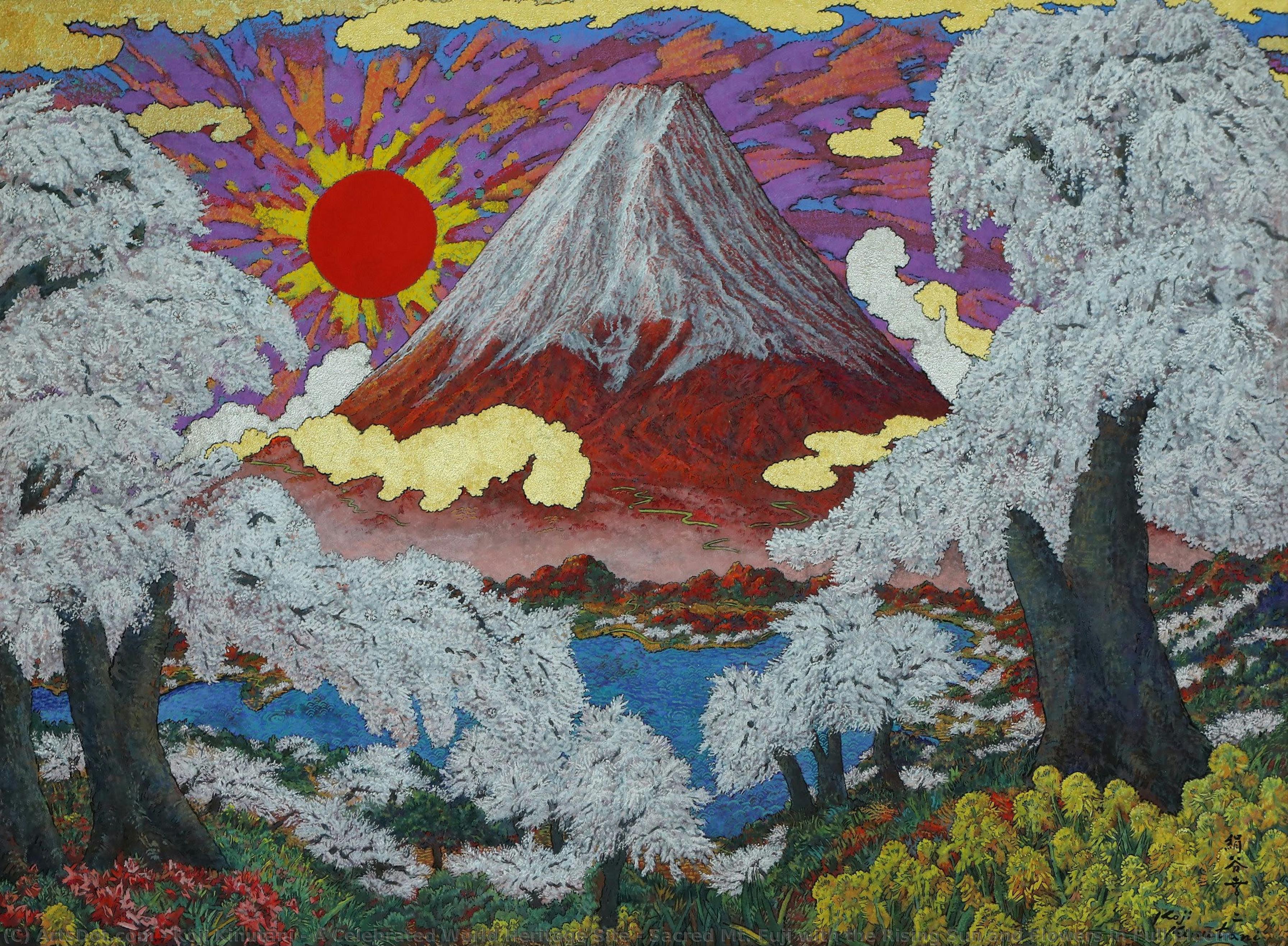 A Celebrated World Heritage Site – Sacred Mt. Fuji With The Rising Sun And Flowers In Full Bloom — Koji Kinutani