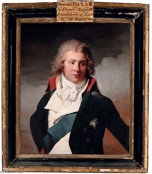 Portrait Of Augustus Frederick, Duke Of Brunswick-luneburg, Third Son Of George Iii, Half-length, In A Blue Coat — Henri Pierre Danloux