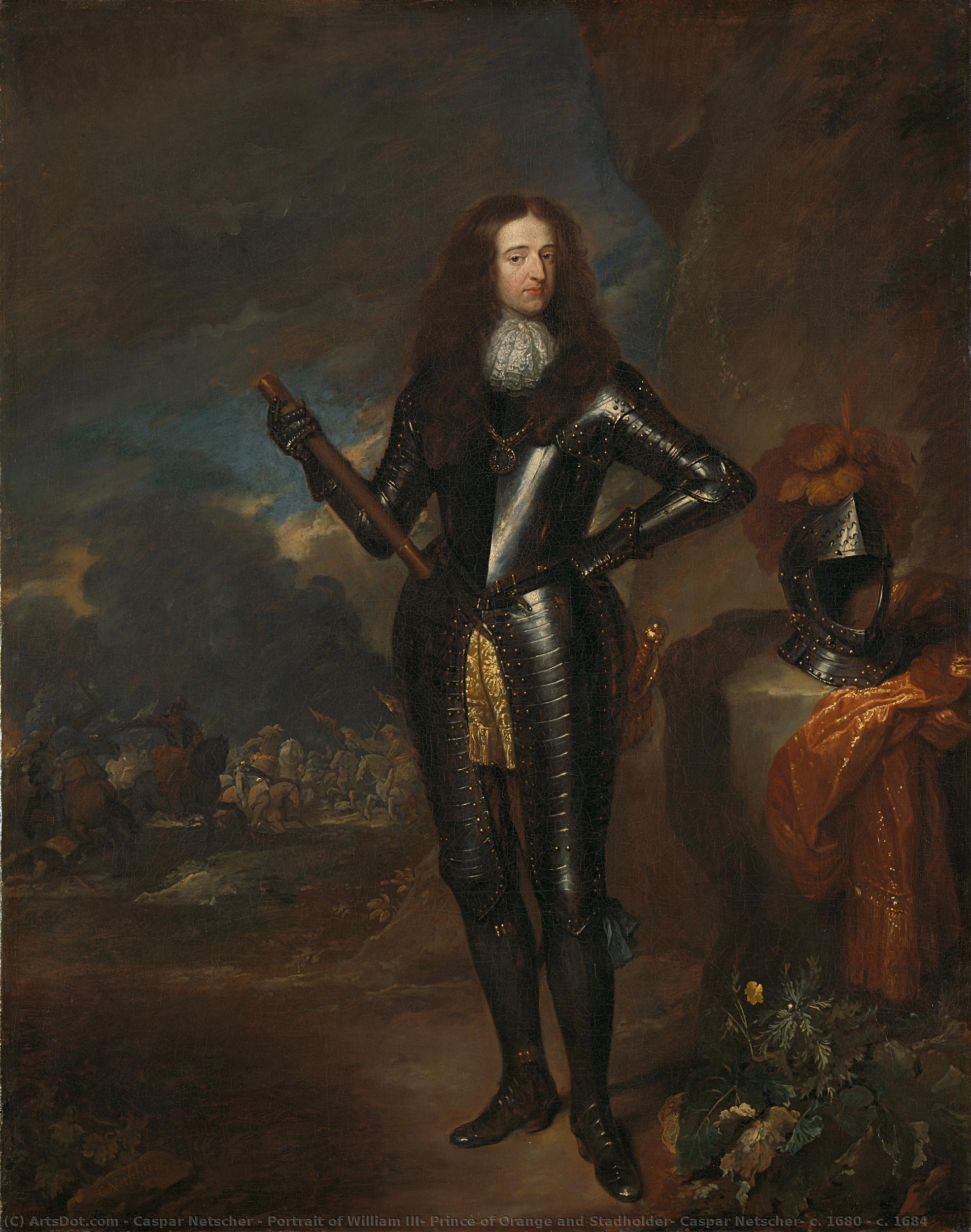 Portrait Of William Iii, Prince Of Orange And Stadholder, Caspar Netscher, C. 1680 - C. 1684 — Netscher, Caspar