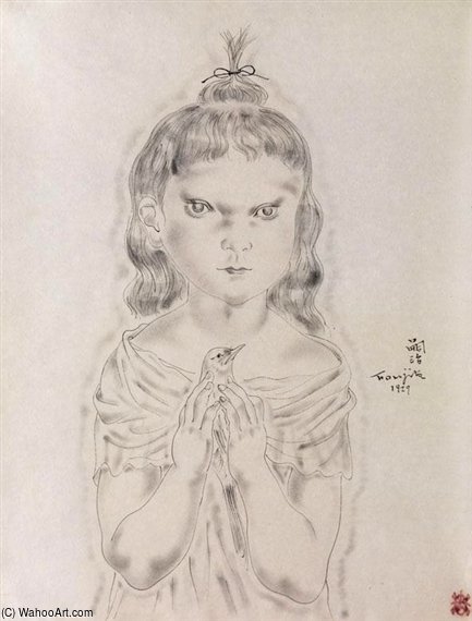 La Fille Avec L'oiseau — Léonard Tsuguharu Foujita
