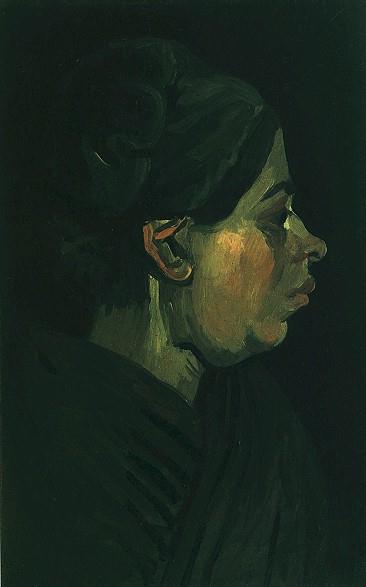 Cabeza De Una Mujer Campesina Con Gorro Oscuro — Vincent Willem Van Gogh