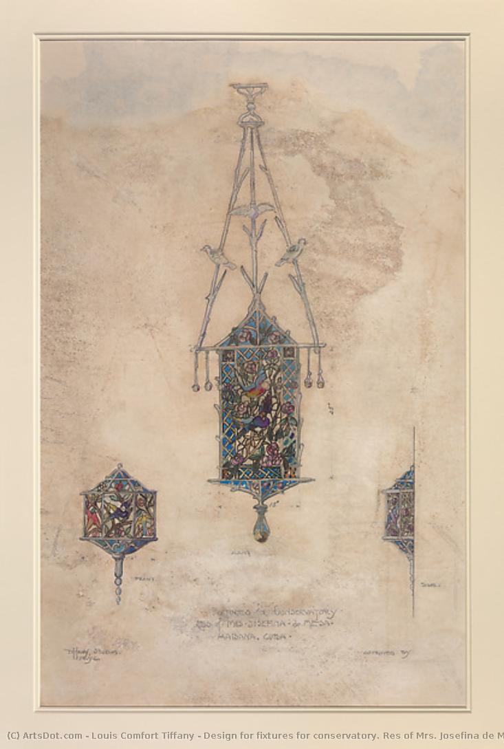 Design For Fixtures For Conservatory. Res Of Mrs. Josefina De Mesa. Habana, Cuba — Louis Comfort Tiffany
