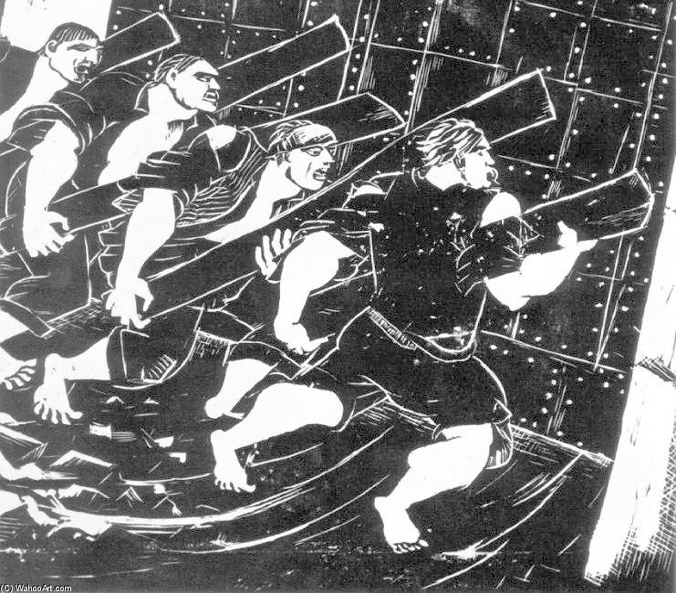 Dózsa-series Iii. Battering At The Gate — Gyula Derkovits