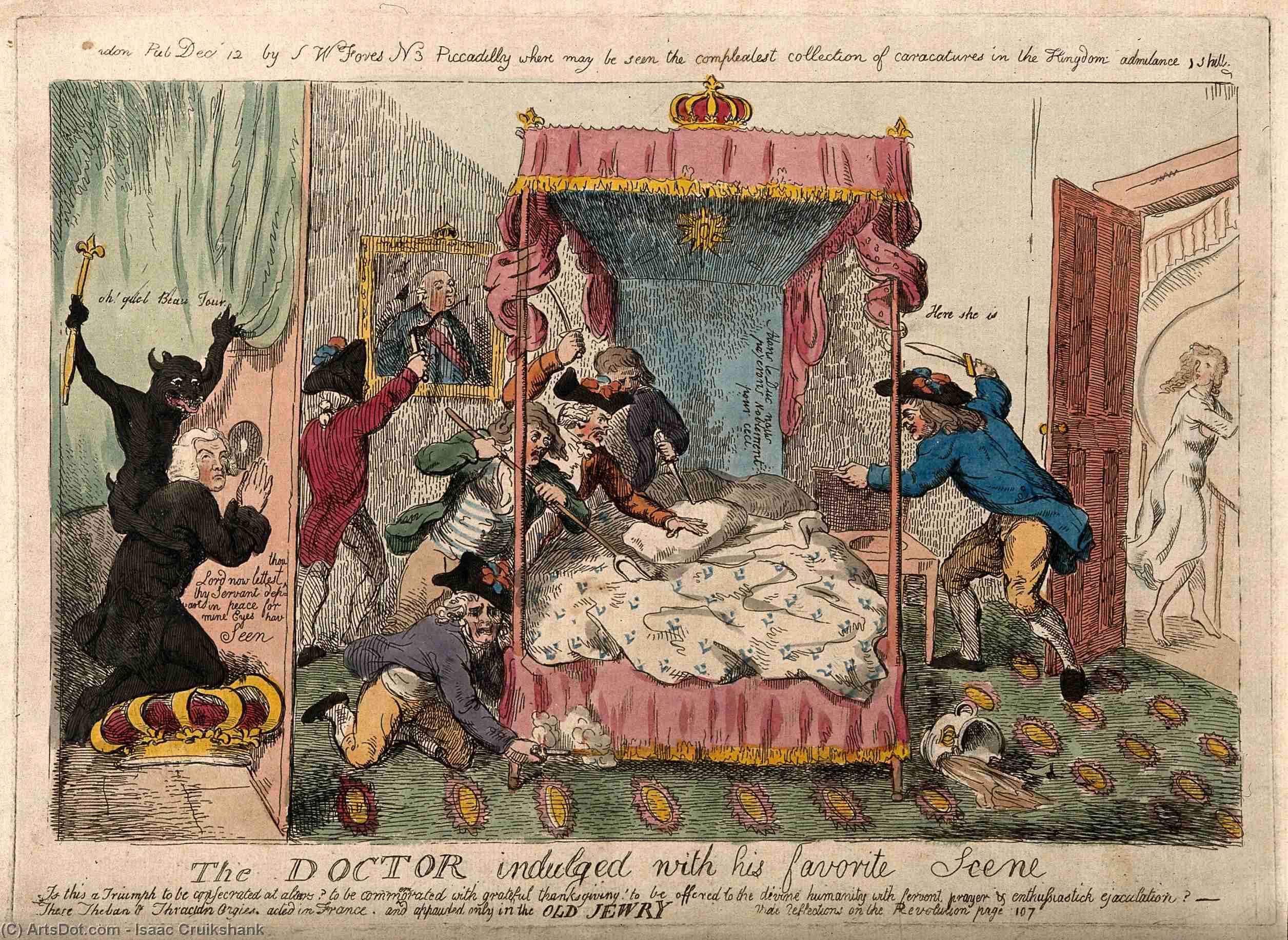 Robert Price Kneeling On A Large Crown — Isaac Robert Cruikshank