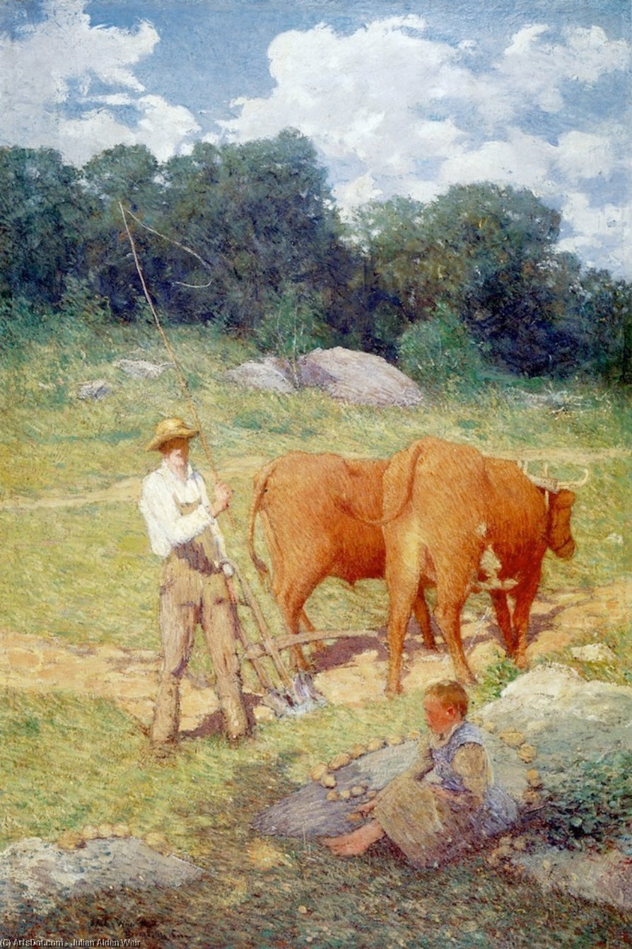 Ploughing For Buckwheat (also Known As New England Plowman) — Julian Alden Weir
