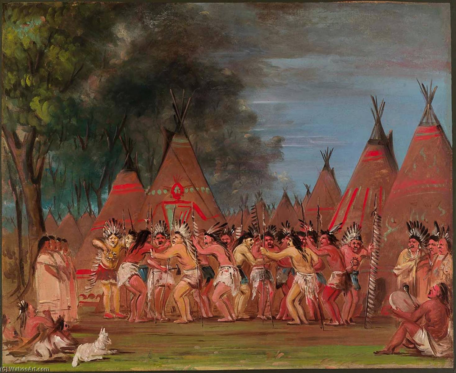 Dance Of The Chiefs, Mouth Of The Teton River — George Catlin